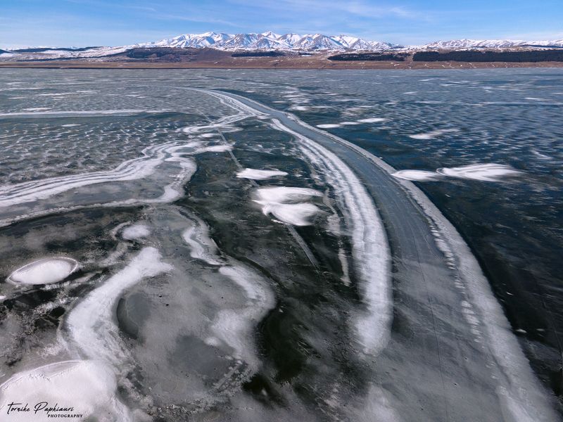 landscape, georgia, frozen, ice, winter Ледяная дорога/Ice road фото превью