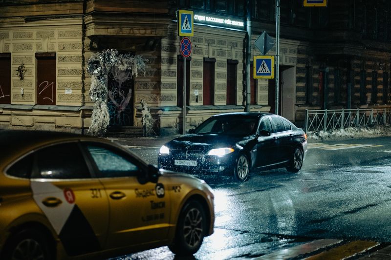 Владимир Бероев, Vladimir Beroev, Мастерская Сверхфотографий, Санкт-Петербург, Питер, Piter, Sankt-Peterburg, Киберпанк, Cyberpunk Мистика зимних улиц ночного Питера | Кадр шесть фото превью