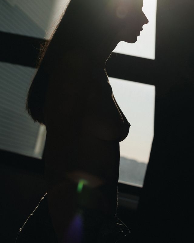 портрет, девушка, ню, свет, свет, силуэт Dasha фото превью