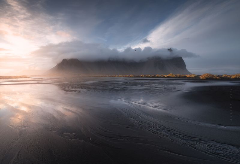 iceland landscape sunset stokksness mountains clouds Sunset at the sleeping Dragon_2 фото превью