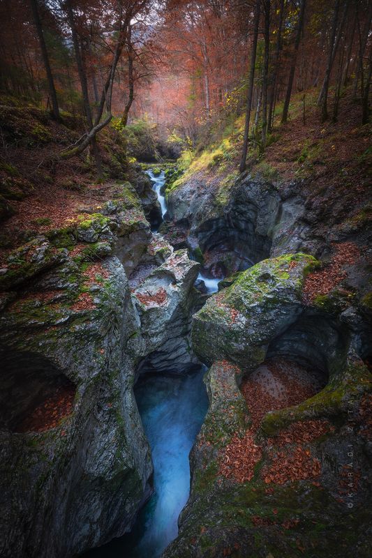 slovenia, river, fall, autumn, landscape, longexpo Autumn Stream фото превью