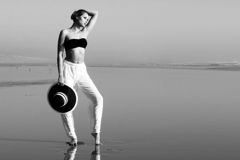 monochrome, beach, beauty, oregon, Manoria фото превью