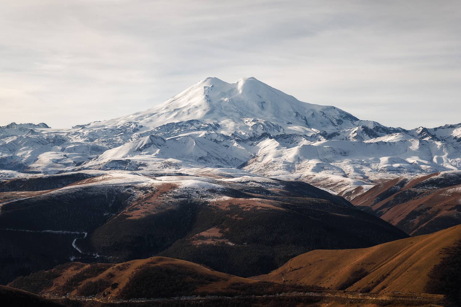 кавказ, горы, зима, эльбрус, гора, приэльбрусье, кабардино-балкария, горная дорога, Zakharov Armen