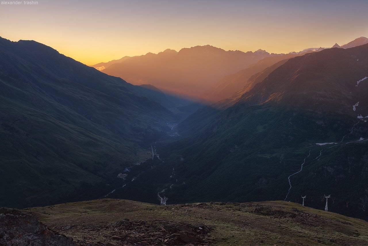 баксанское ущелье, восход, кавказ, приэльбрусье, северный кавказ, Александр Трашин