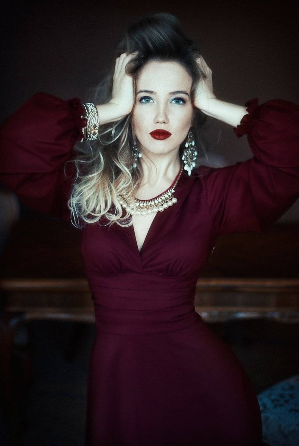 Fashion, Бордо, Бриллианты, Девушка, Красота, Надежда Власова