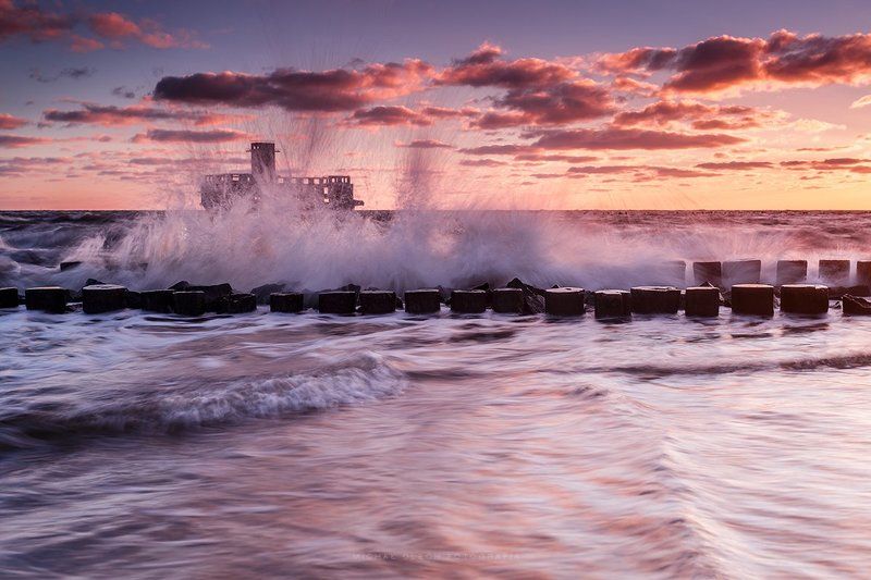 Польша, Гдиня, Балтийское Море, Poland, Gdynia, Baltic Sea Всплеск фото превью
