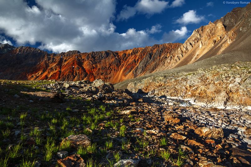 Алтай, Горный алтай, Горы, Красный, Цвет Закатные краски перевала Томич. фото превью