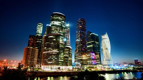 москва сити ночь