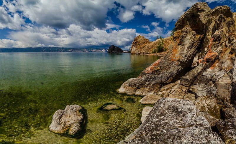 Байкал, Лето, Озеро, Ольхон, Остров, Пейзаж, Природа, Сибирь, Скалы ***** фото превью