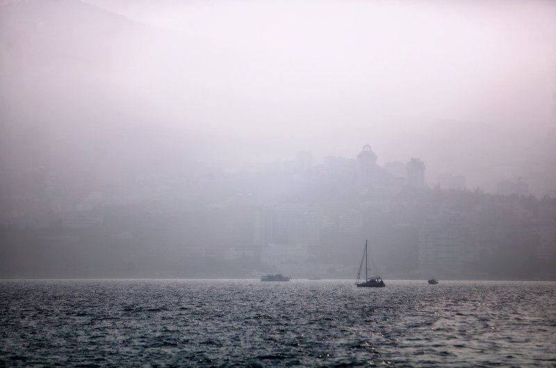 крым, море, горы, вода, закат, корабли, туман, свет Крымские зарисовки фото превью