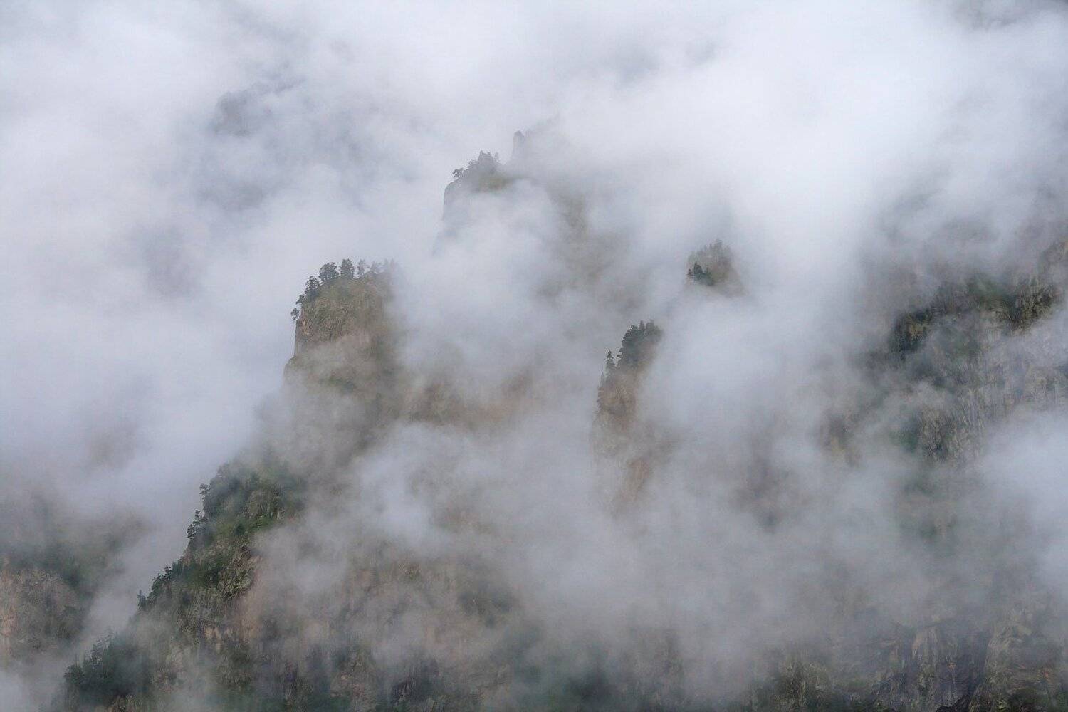 горы, кавказ, облака, цейское ущелье, Виктор Климкин