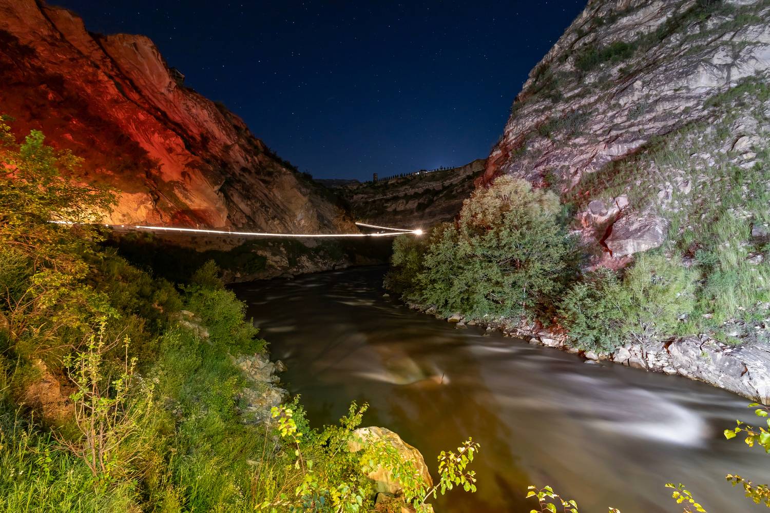 дагестан, горный дагестан, гуниб, природа, ландшафт, горная река, ночь, дорога, Подосинников Максим