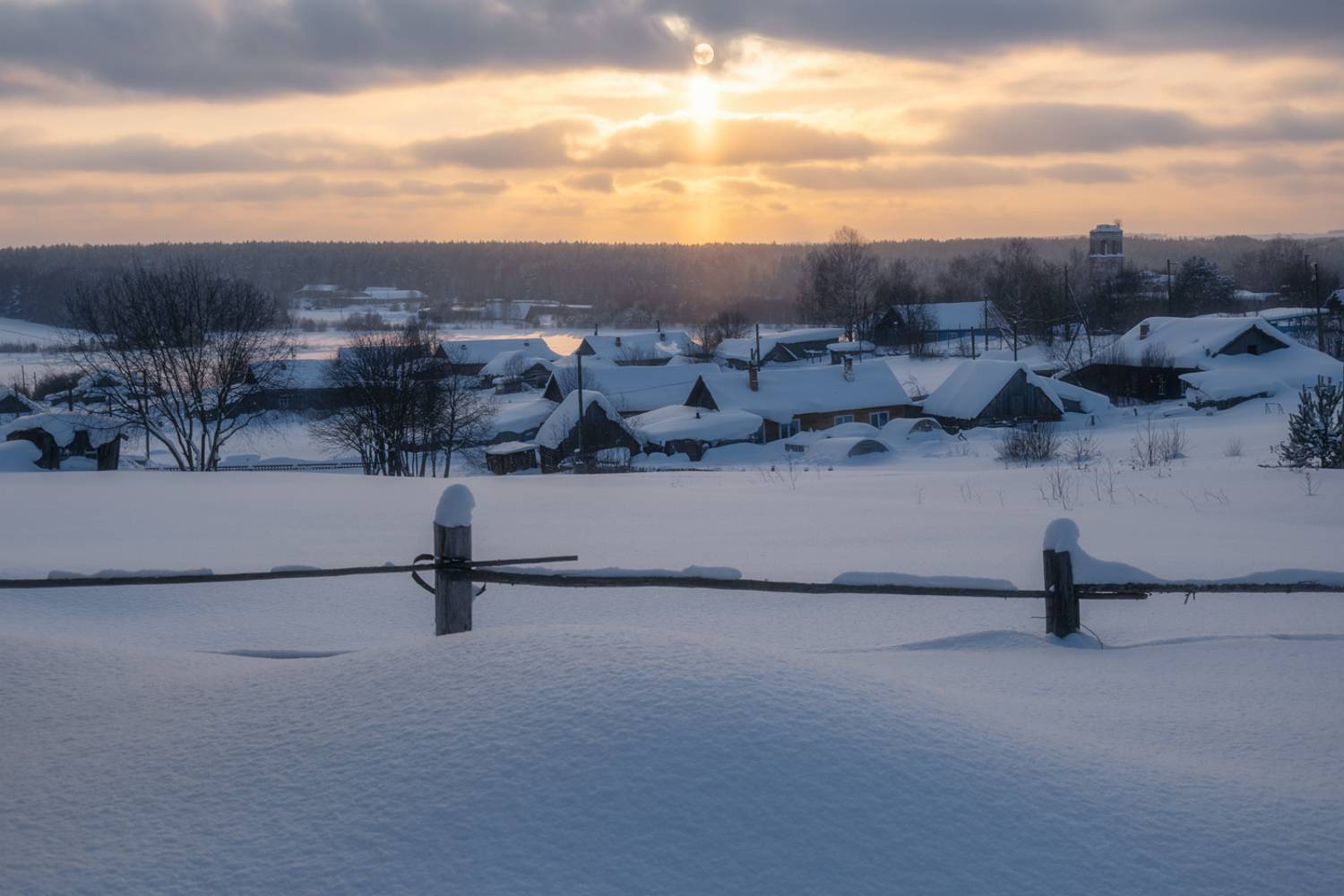 зима вечер село, Архипкин Александр