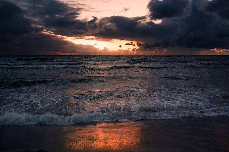 калининград, балтийское море, закат, шторм * фото превью