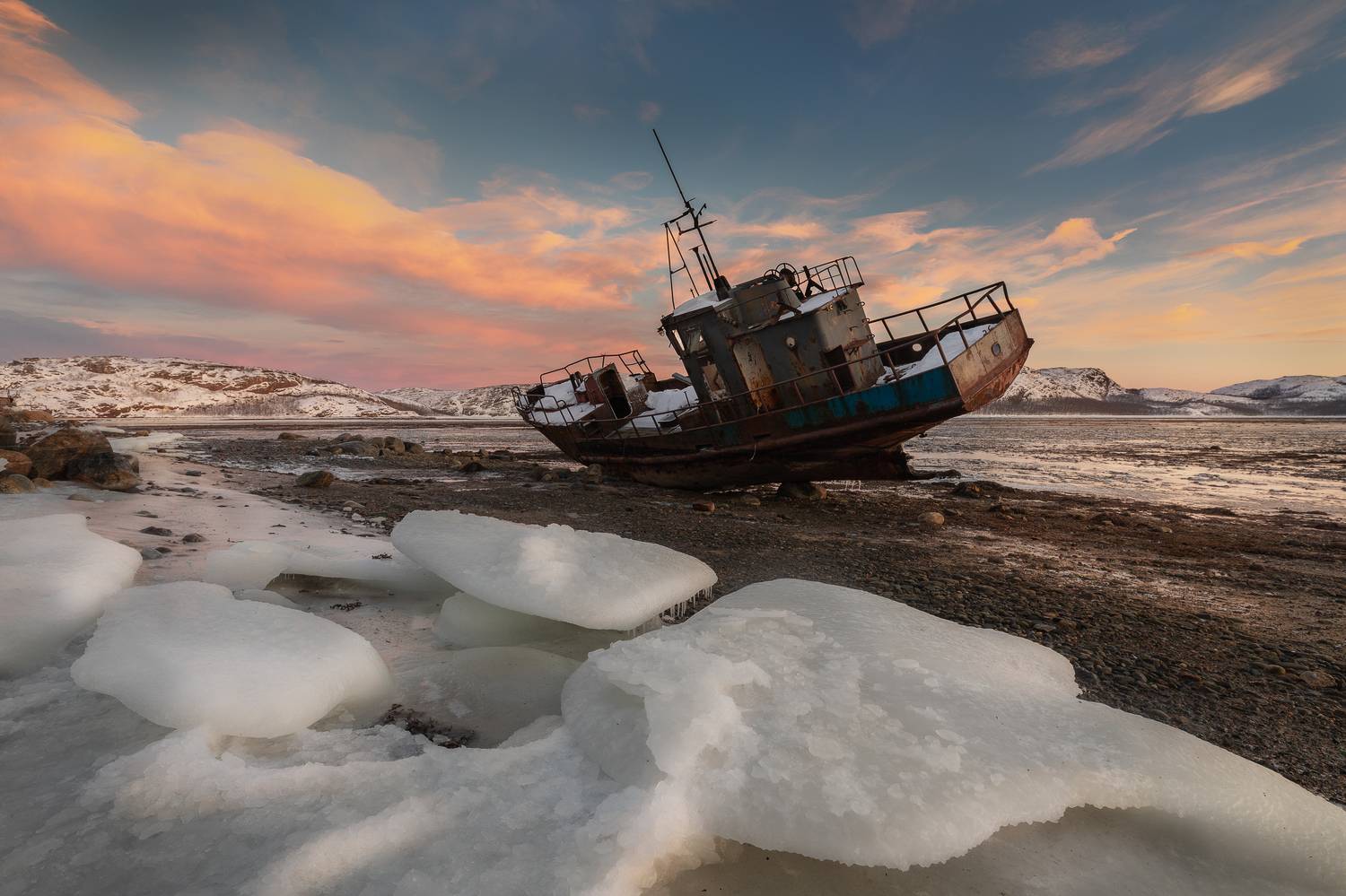 закат, кольский, море, отлив, Потапов Сергей