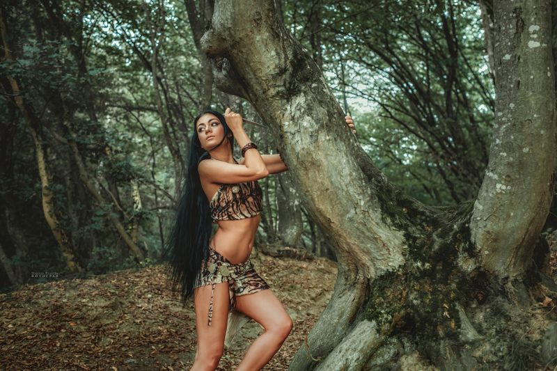 амазонка, девушка, лес, природа Амазонка фото превью