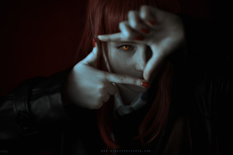 dark, art, horror, portrait, fine-art, cosplay, sfx, blood, anime М а к и м а  фото превью