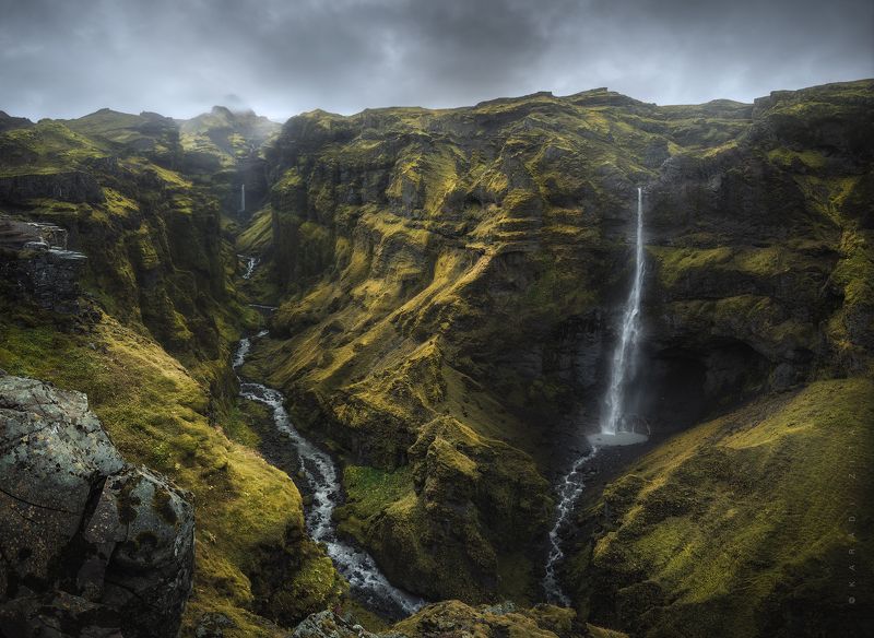 iceland, waterfall, longexpo, landscape, panorama, canyon, Lost Waterfalls фото превью