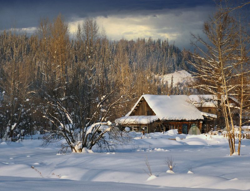 зима, сибирь, майзас, кузбасс Зима в деревне фото превью