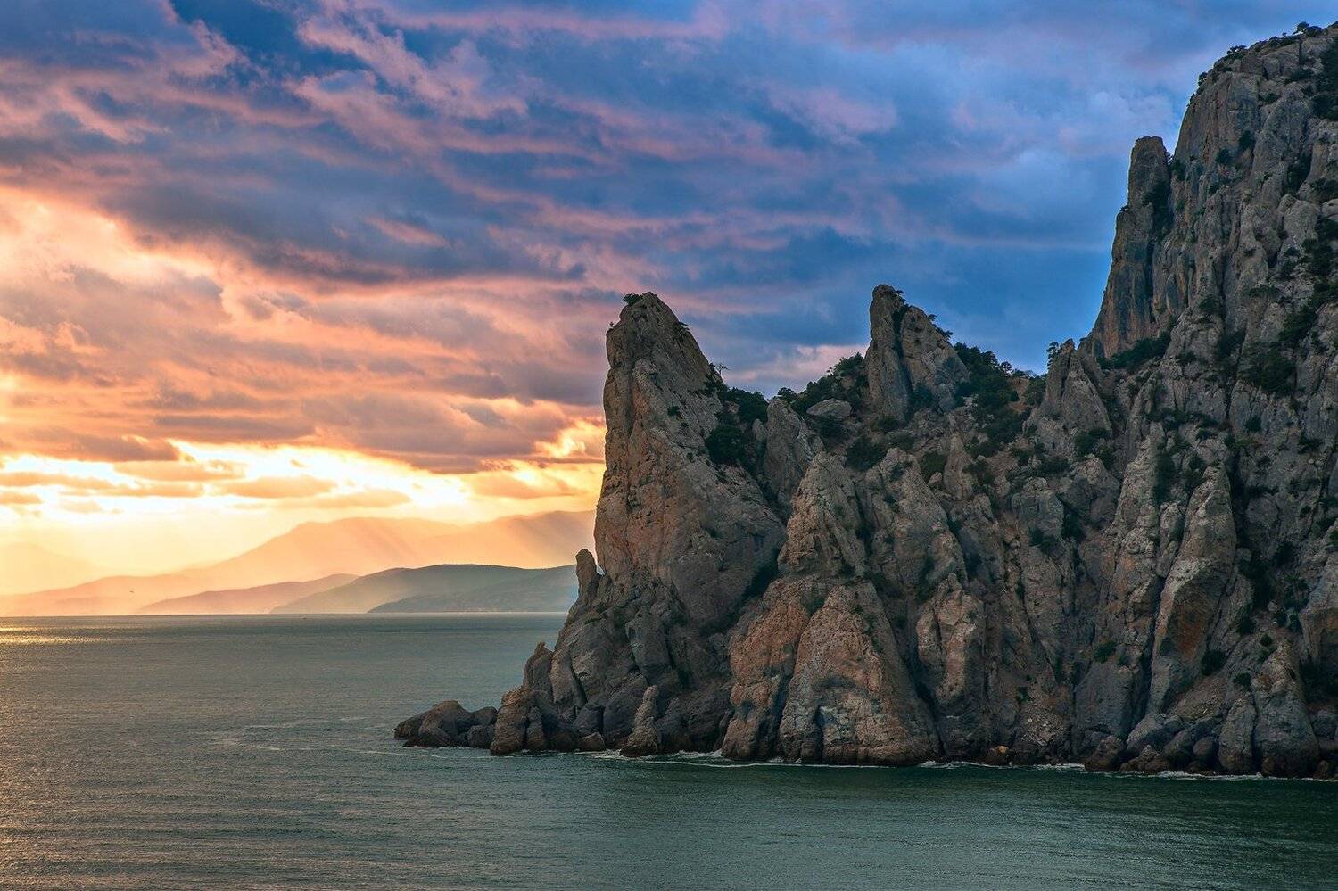 горы, закат, крым, море, новый свет, скалы, судак, Михаил Туркеев