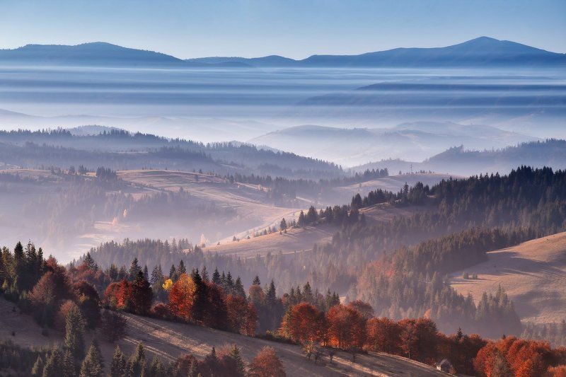 Зарисовка с полосатым туманом фото превью