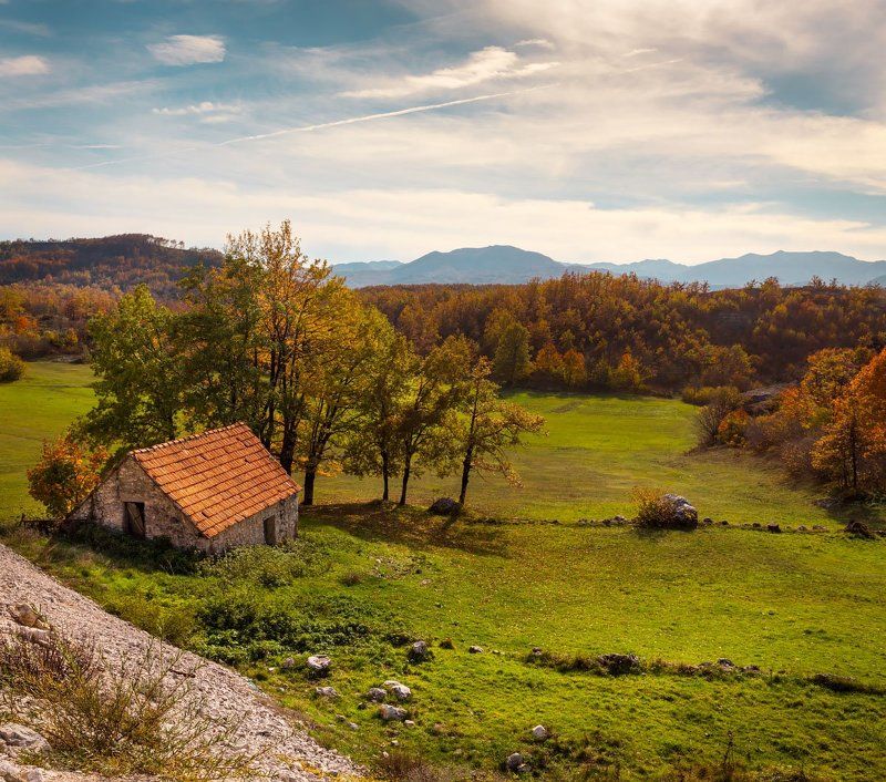 осень, горы, Черногория Осень в горах Черногории фото превью