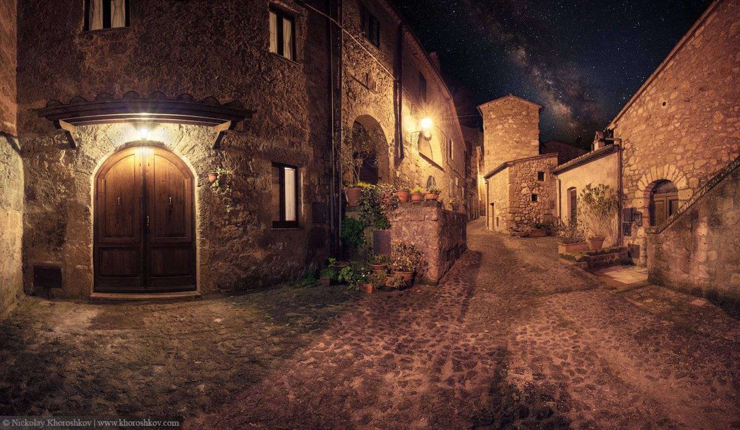 Architecture, Italy, Nightscapes, Sorano, Tuscany, Архитектура, Городской пейзаж, Италия, Ночной пейзаж, Сорано, Тоскана, Николай Хорошков