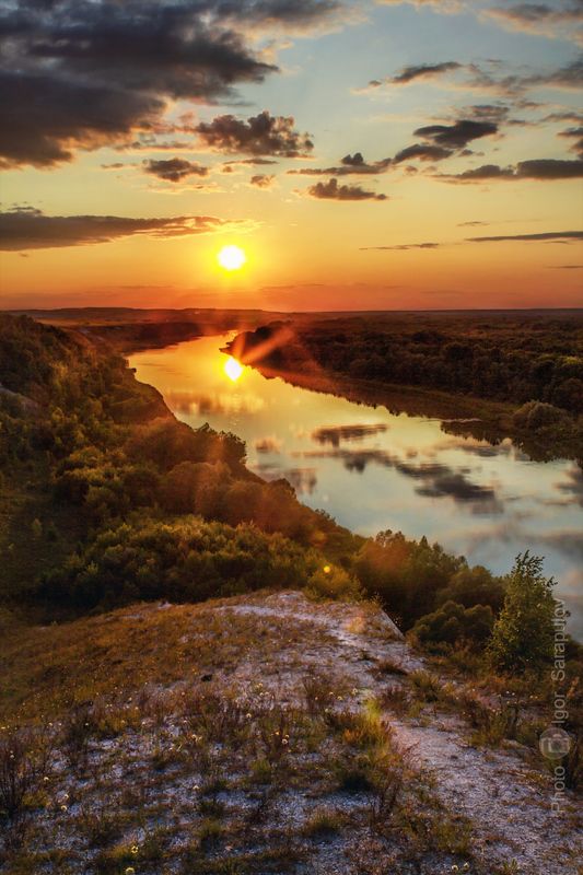 солнце, река, путешествия по россии, отражение, мельные сопки, закат, дон, дерезовка, воронежская область,  вечер, белые сопки, live for the story, kwanon photo, Солнце фото превью