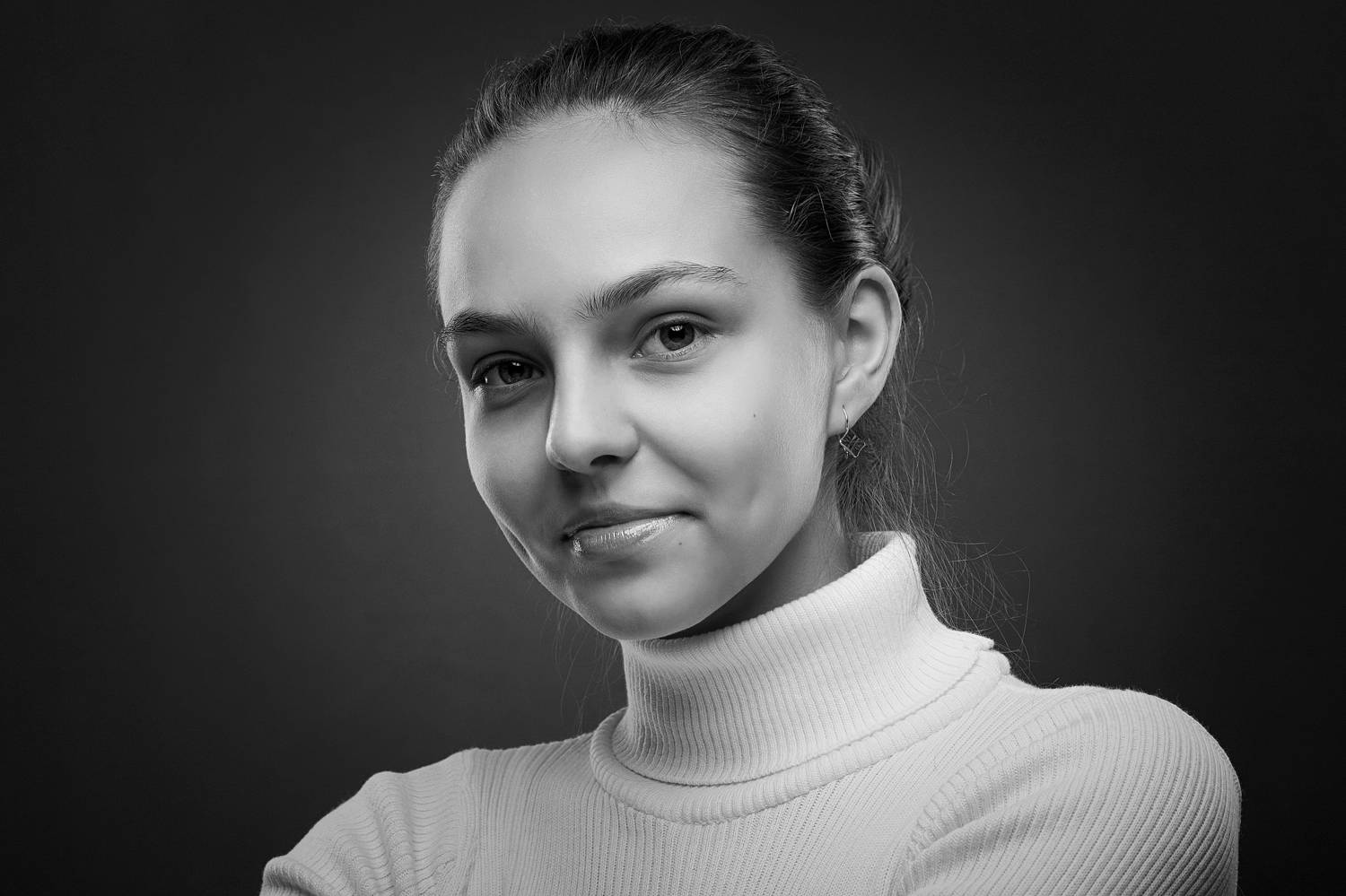 девушка, взгляд, глаза, ч/б, Дёгтев Евгений