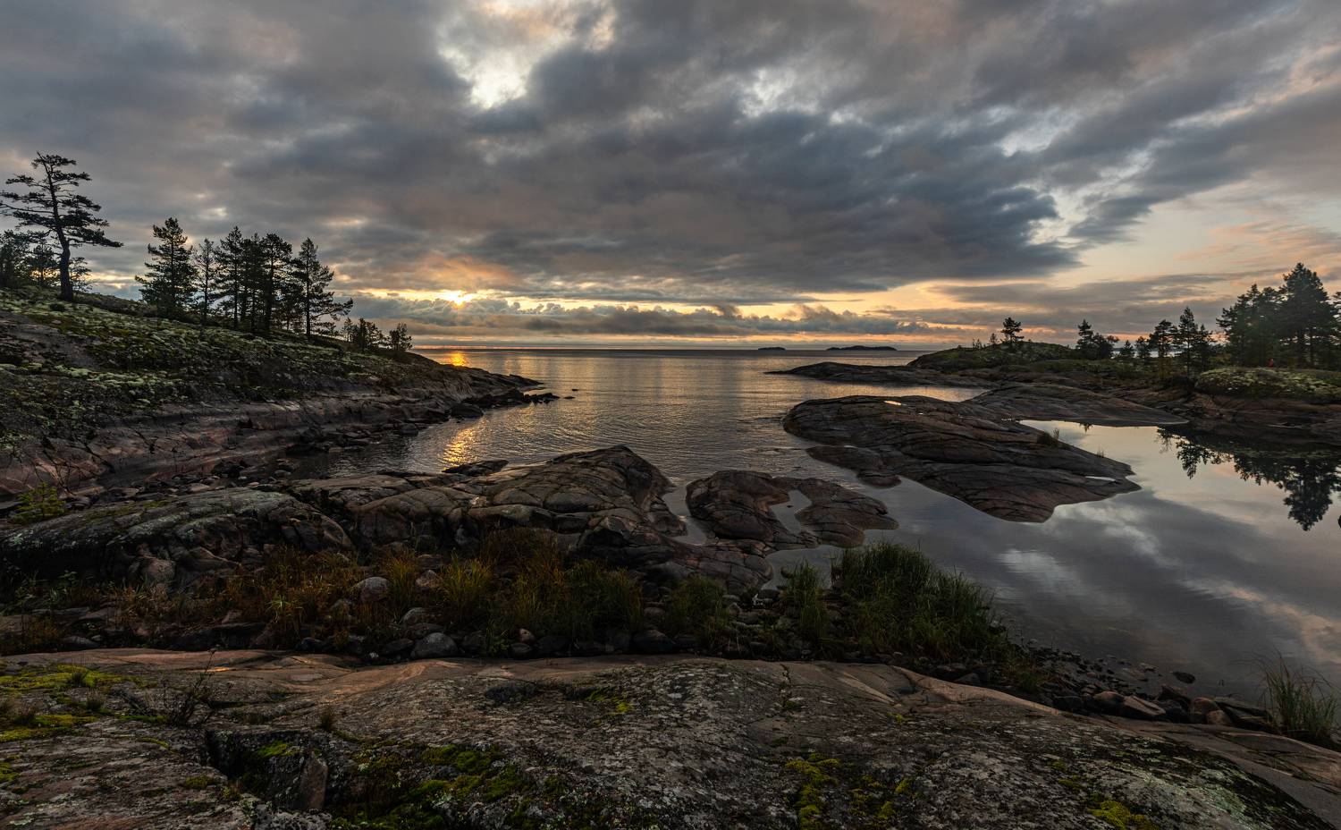 Ладога, Ладожские шхеры, Карелия, закат, осень, вода, Сергей Петров