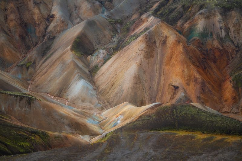 iceland, sunset, landscape, sky, sun, highland, mountains, panorama Coloured Mountains фото превью