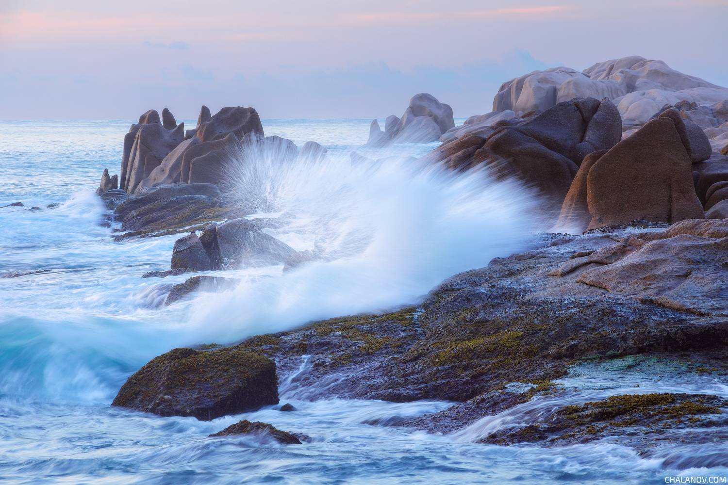 пейзаж, океан, камни, рассвет, сейшелы, ла-диг, la-digue, seychelles, landscape, seascape, sunrise, Иван Чаланов