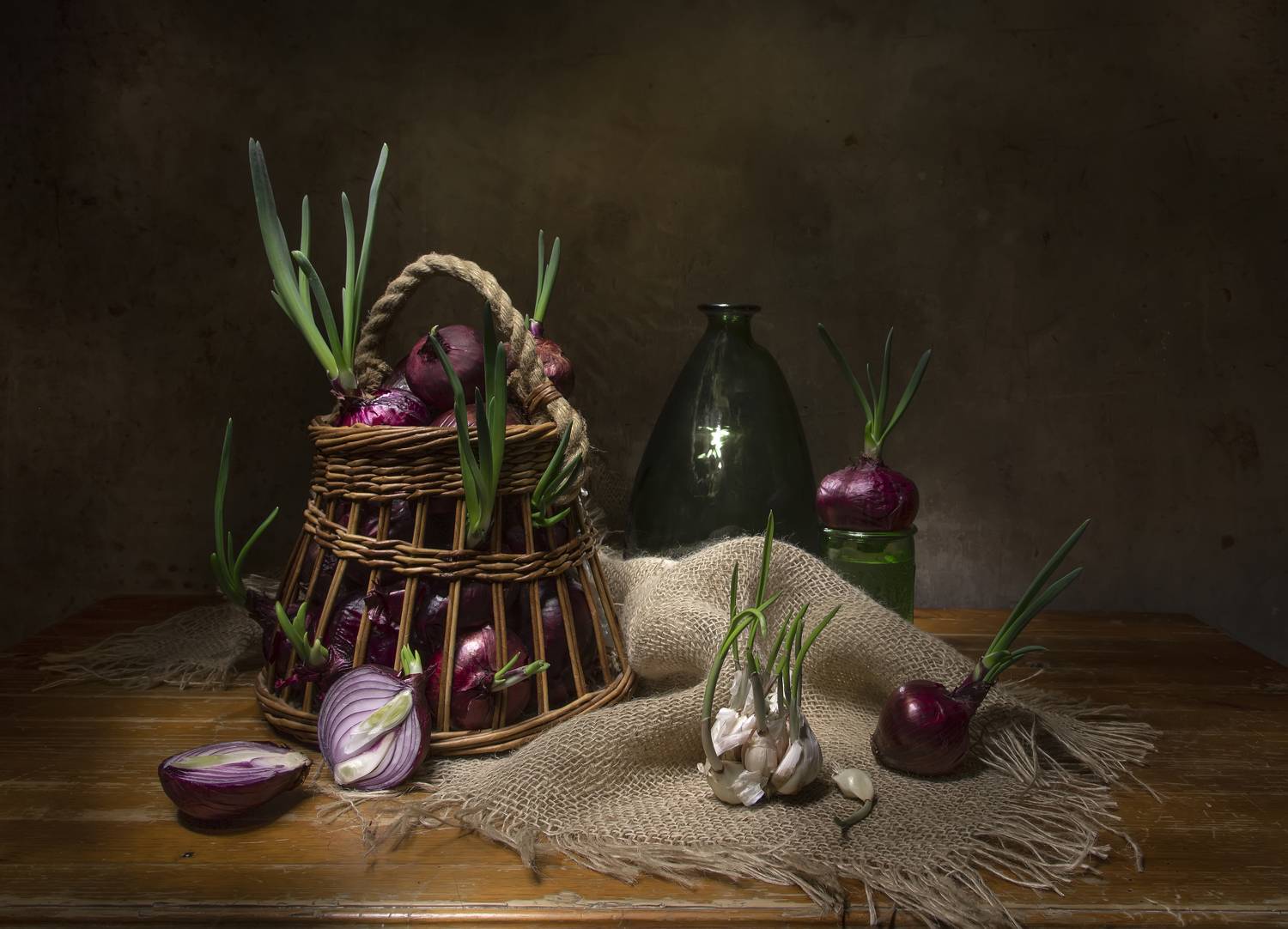 натюрморт, лук, чеснок, Феденкова Татьяна