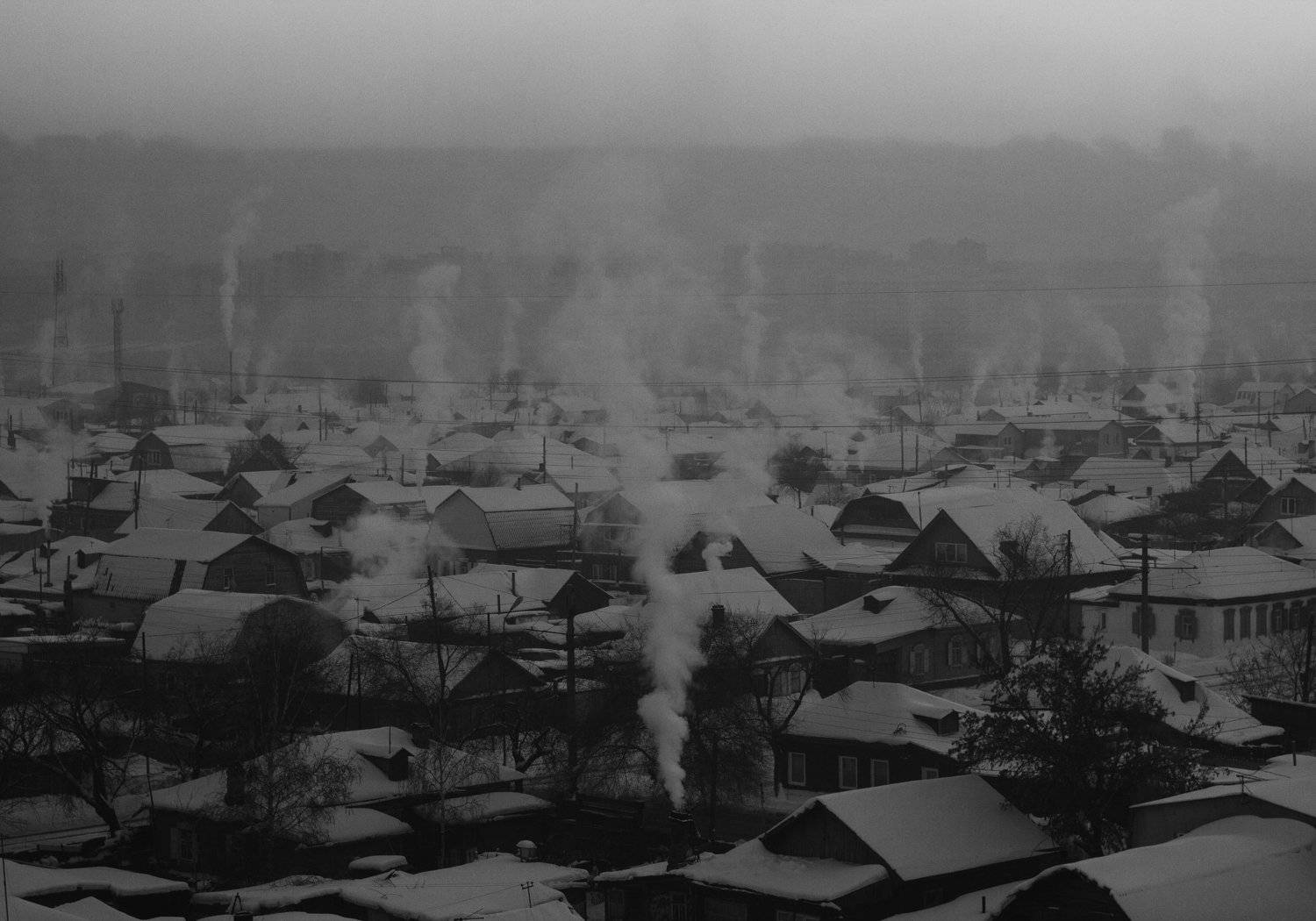 омск, чб, мороз, зима, дым, Голубев Алексей