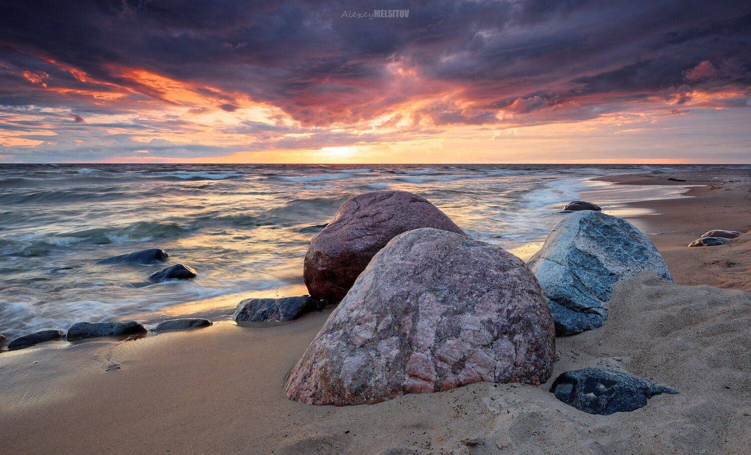 nikon d800 16-35/4 пейзаж море небо красное закат балтийское шторм, Алексей Мельситов