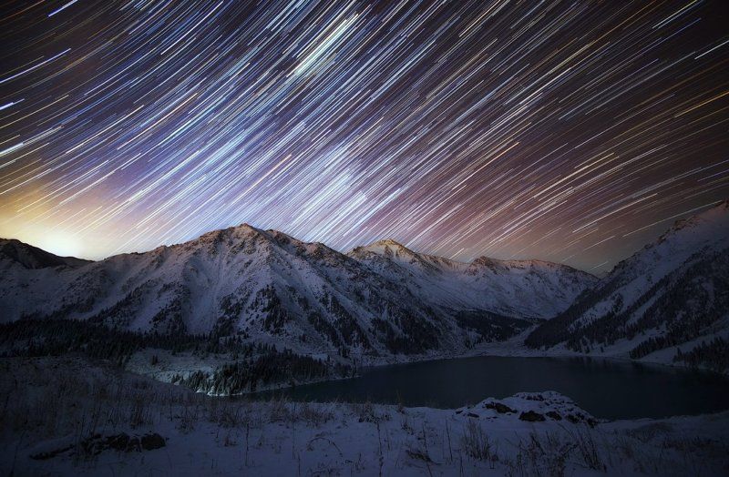 Startrails, Бао, Ночь ночь на Большом Алматинском Озере фото превью