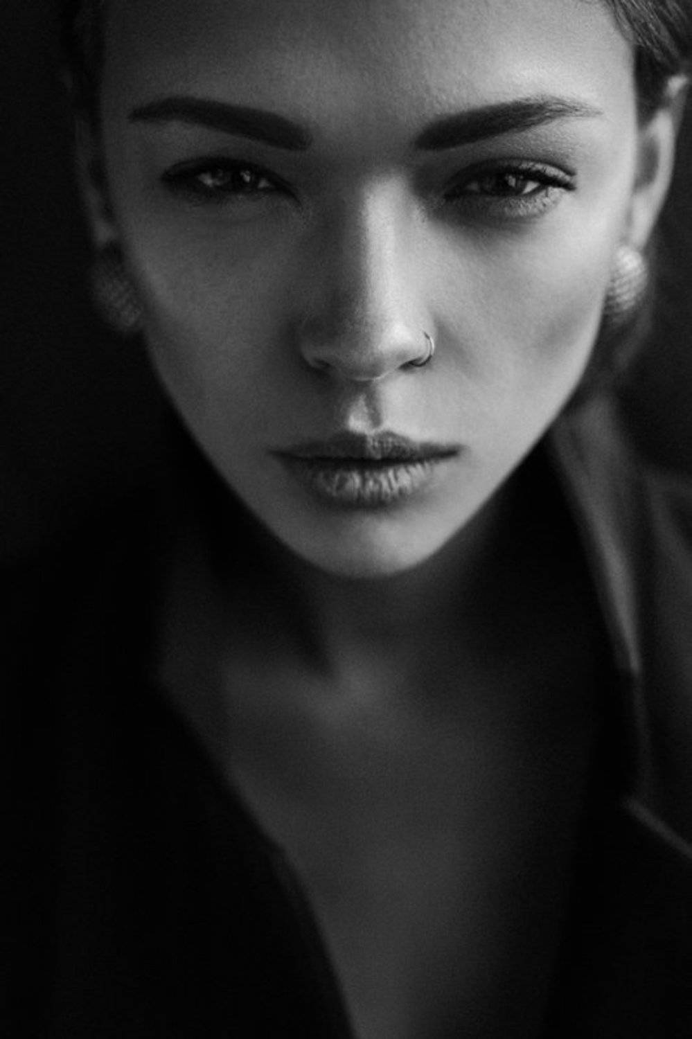 Bw, Eyes, Girl, Portrait, Виктор Корнеев