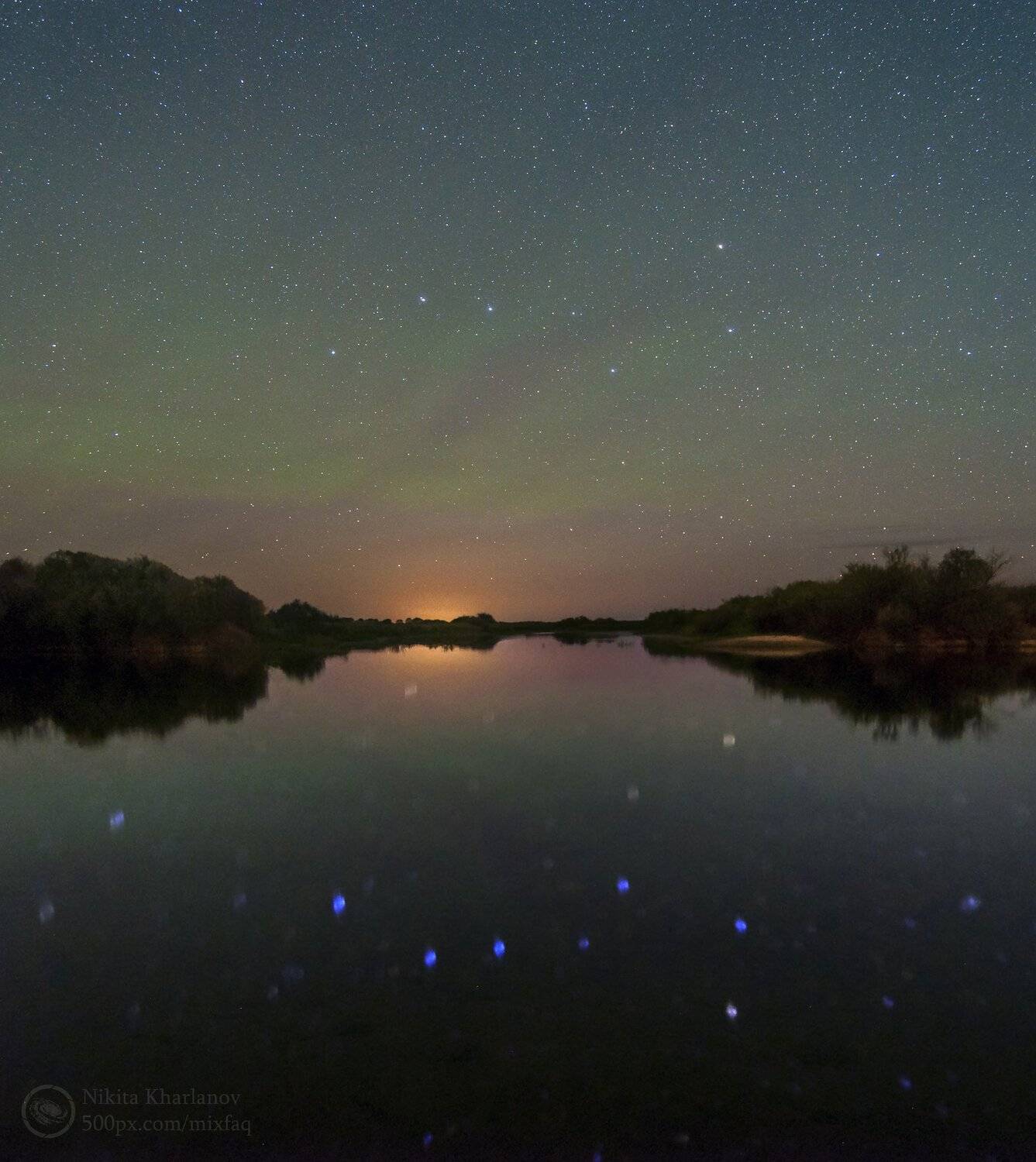 звезды, ночь, звездная ночь, астрофотография, астрофото, астрономия, река, ночной пейзаж, ночное небо, звездное небо, звездная ночь, отражение, вода, гладь, тишина, спокойствие, берег, деревья, астропейзаж, астрономический пейзаж, свечение атмосферы, засв, Харланов Никита
