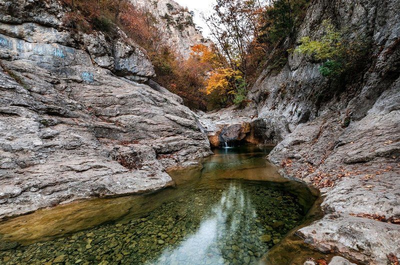 водоём, Крым, каньон, пейзаж, Crimea, Canyon, landscape,осень, autumn ванна молодости фото превью