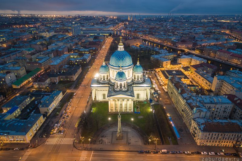 Ночной Петербург с квадрокоптера - 4 фото превью