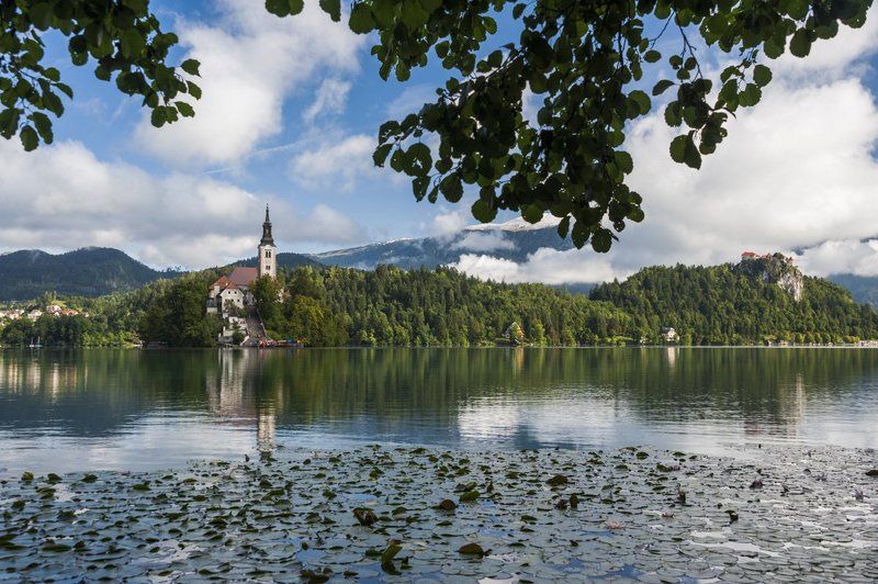 блед, замок, озеро, озеро блед, остров, открытка, словения, храм, церковь Блед открыточный фото превью