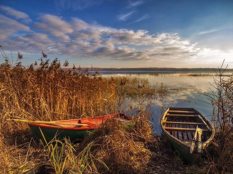 Утро на озере фото превью