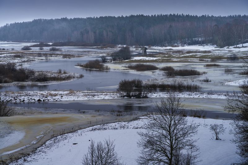 михайловское, сороть, пушкинские горы, савкина горка, декабрь, оттепель Оттепель фото превью