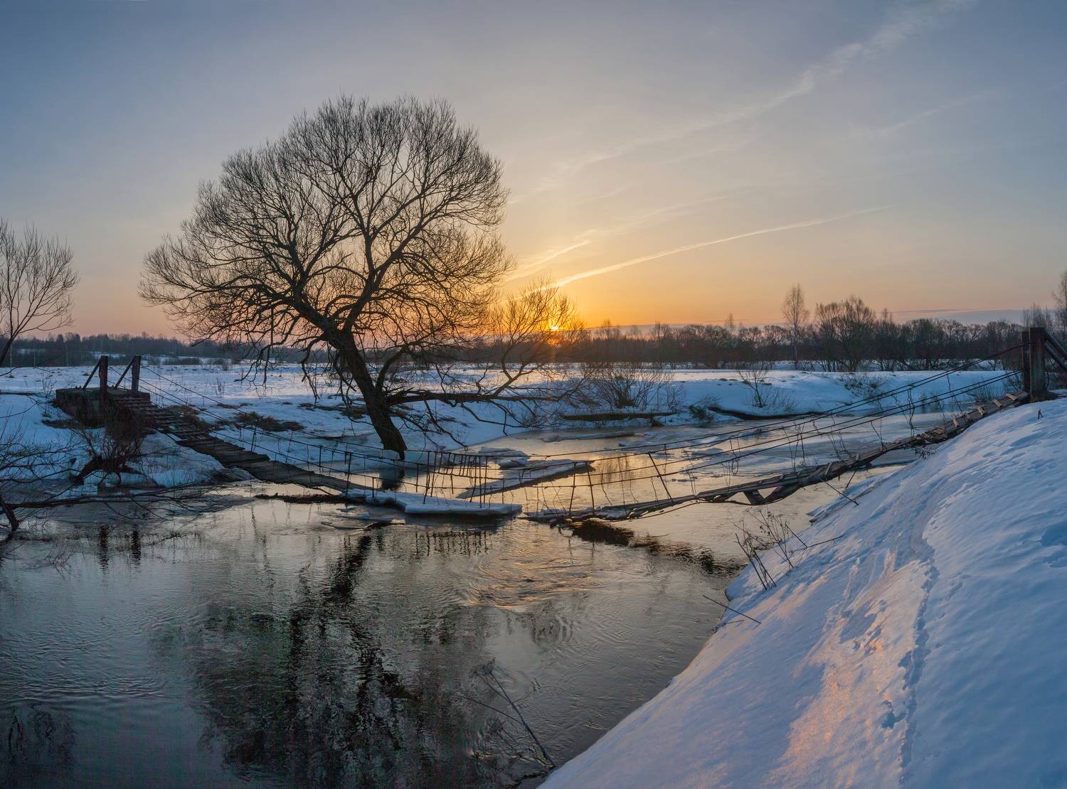 весна , река , мостик, Свистков Александр