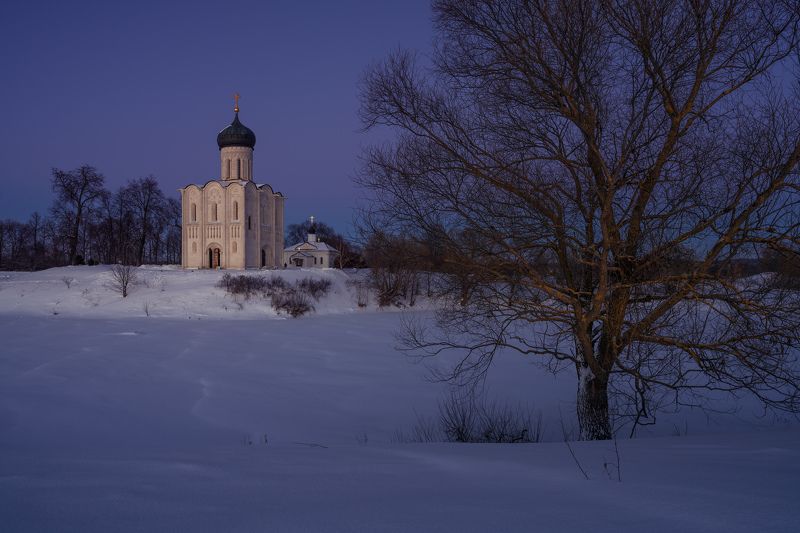 покрова на нерли, боголюбово, зима Вечер у Покрова фото превью