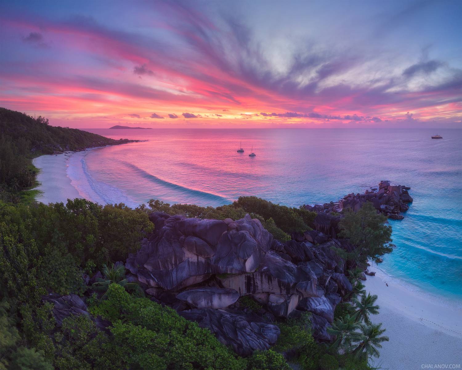 пейзаж, океан, камни, рассвет, сейшелы, ла-диг, la-digue, seychelles, landscape, seascape, sunrise, рассвет, sunrise, Иван Чаланов