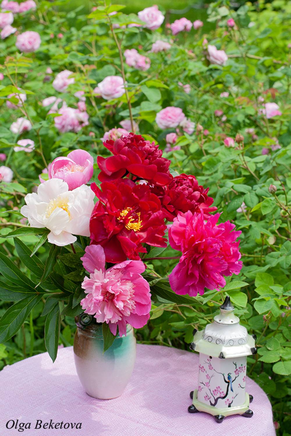 пионы, букет, лето, Бекетова Ольга