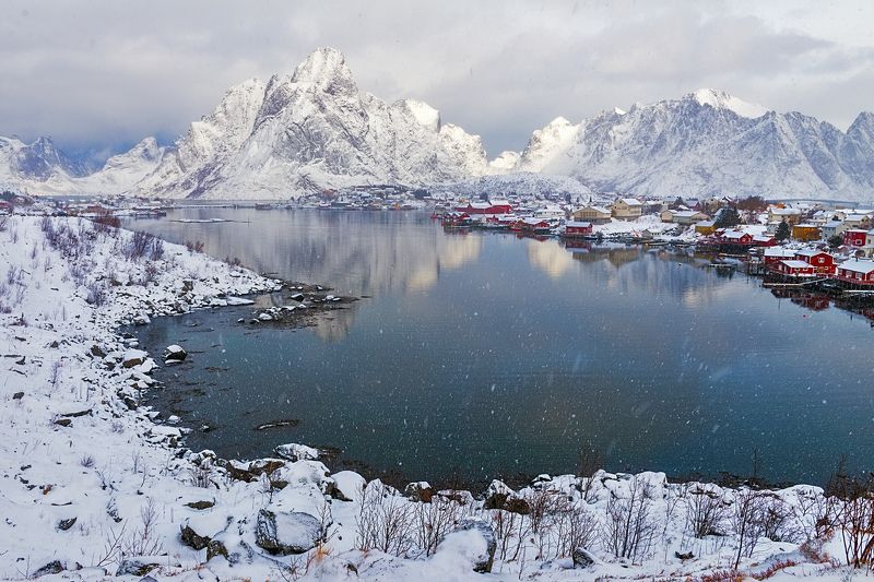 snow, ice, Lofoten, archipalego, islands, wintertime,  Lofoten Winter фото превью