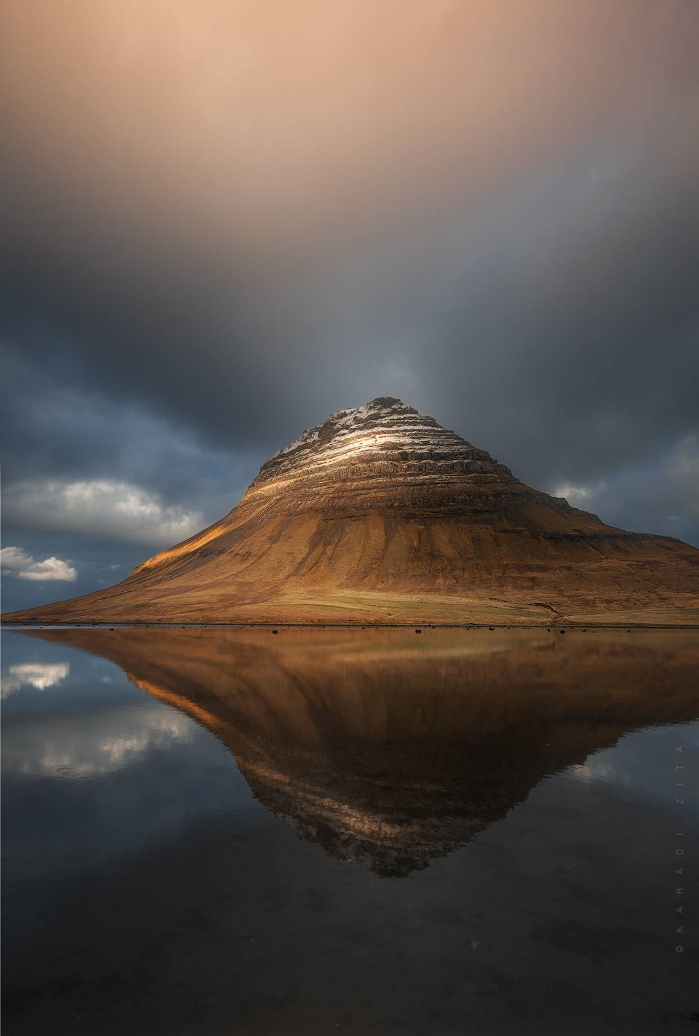 iceland, sunset, landscape, sky, sun, mountains, reflections, clouds, Kar&aacute;di Zita