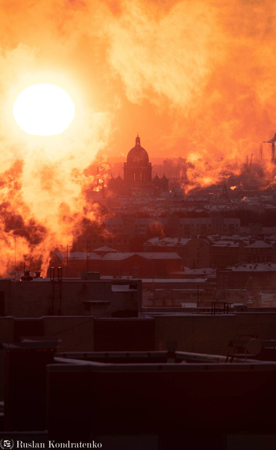 санкт-петербург, закат, исаакиевский собор, прострел, Кондратенко Руслан